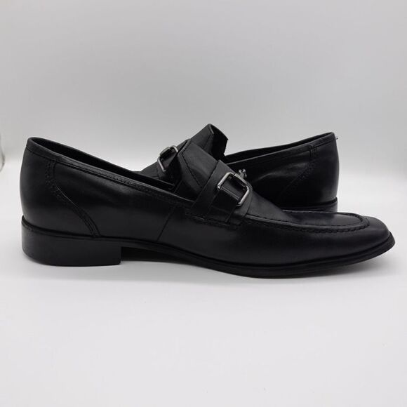 Kenneth Cole New York Black Horse-bit Square Toe Black Slip on Loafer Size 10 - Picture 5 of 10